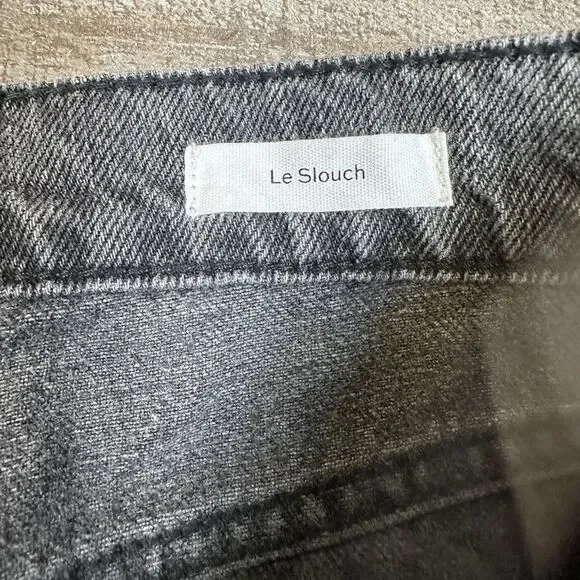 Frame Women’s Size 28 Le Slouch Pure Carpenter Jeans Black Dark Wash Low Rise - Picture 2 of 10